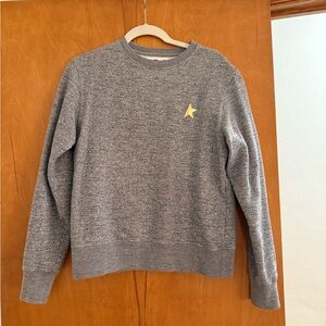 Golden Goose Mélange gray cotton sweatshirt with gold star on the front